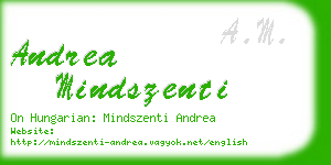 andrea mindszenti business card